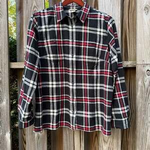 Duluth Trading Co Women's Crosscut Performance Flannel Glasses Wiper Shirt XL